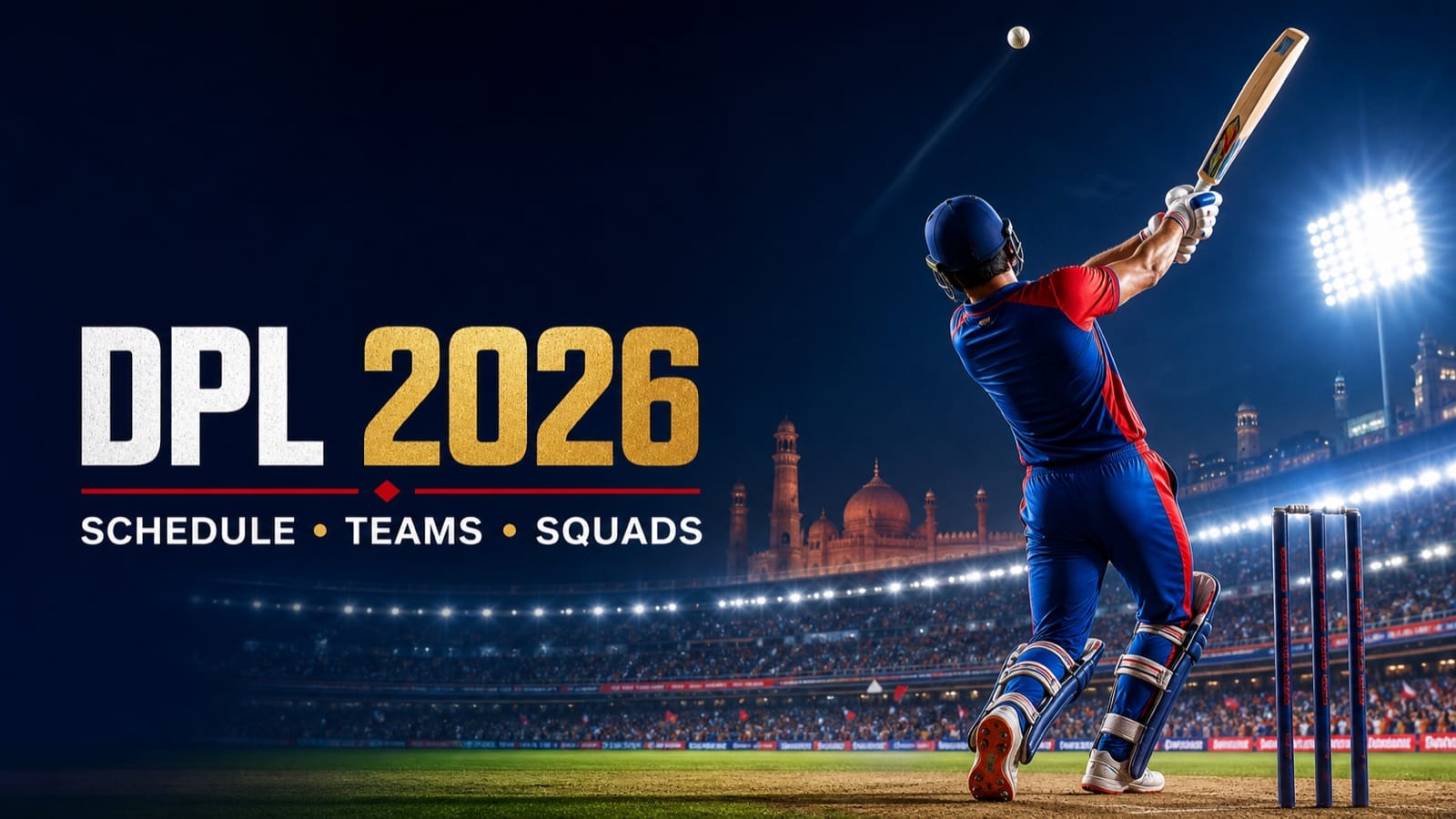 Delhi Premier League 2026 schedule, teams and player squads featured graphic