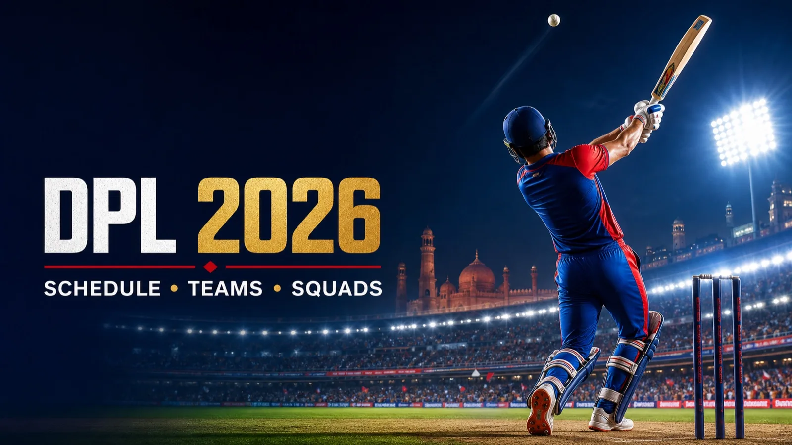 Delhi Premier League 2026 schedule, teams and player squads featured graphic